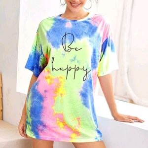 Drop Shoulder Tie Dye Longline Tee X-LARGE (12)